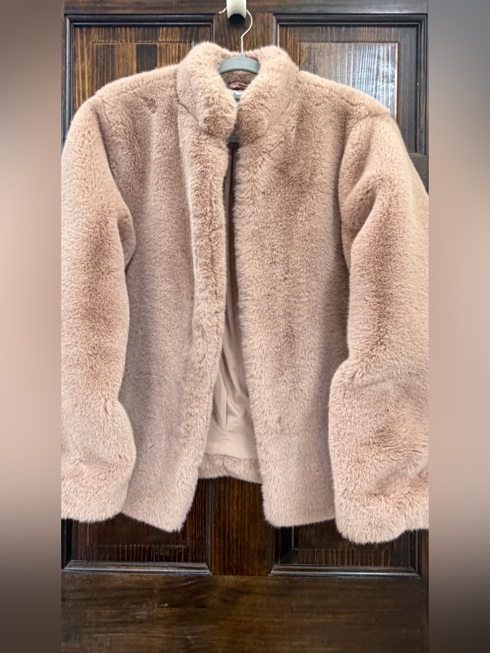 Magaschoni Plush Teddy Jacket in tan
